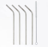 Kit 04 Canudos de Metal + Limpador