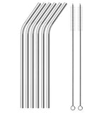 Kit 06 Canudos de Metal + 2 Limpadores
