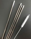 Kit 04 Canudos de Metal + Limpador